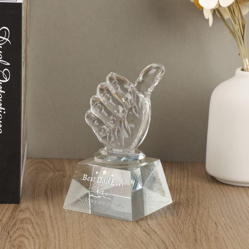PRSTENLY Gifts for Dad Crystal Keepsakes, Dad Birthday Gift Engraved Crystal Decor, to My Dads Gifts Valentines Day Fathers Day for Dads Men from Daughter Son Kids - Image 5
